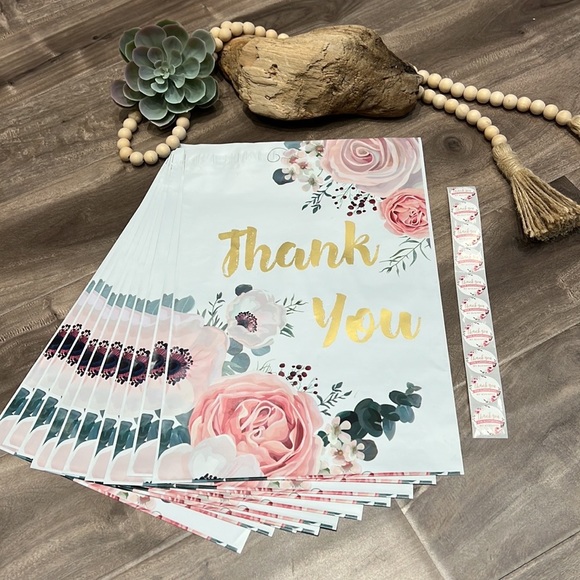 Other - 📦3/$20 mix + match📦 FLORAL thank you Poly Mailer (10) - 10”x13”